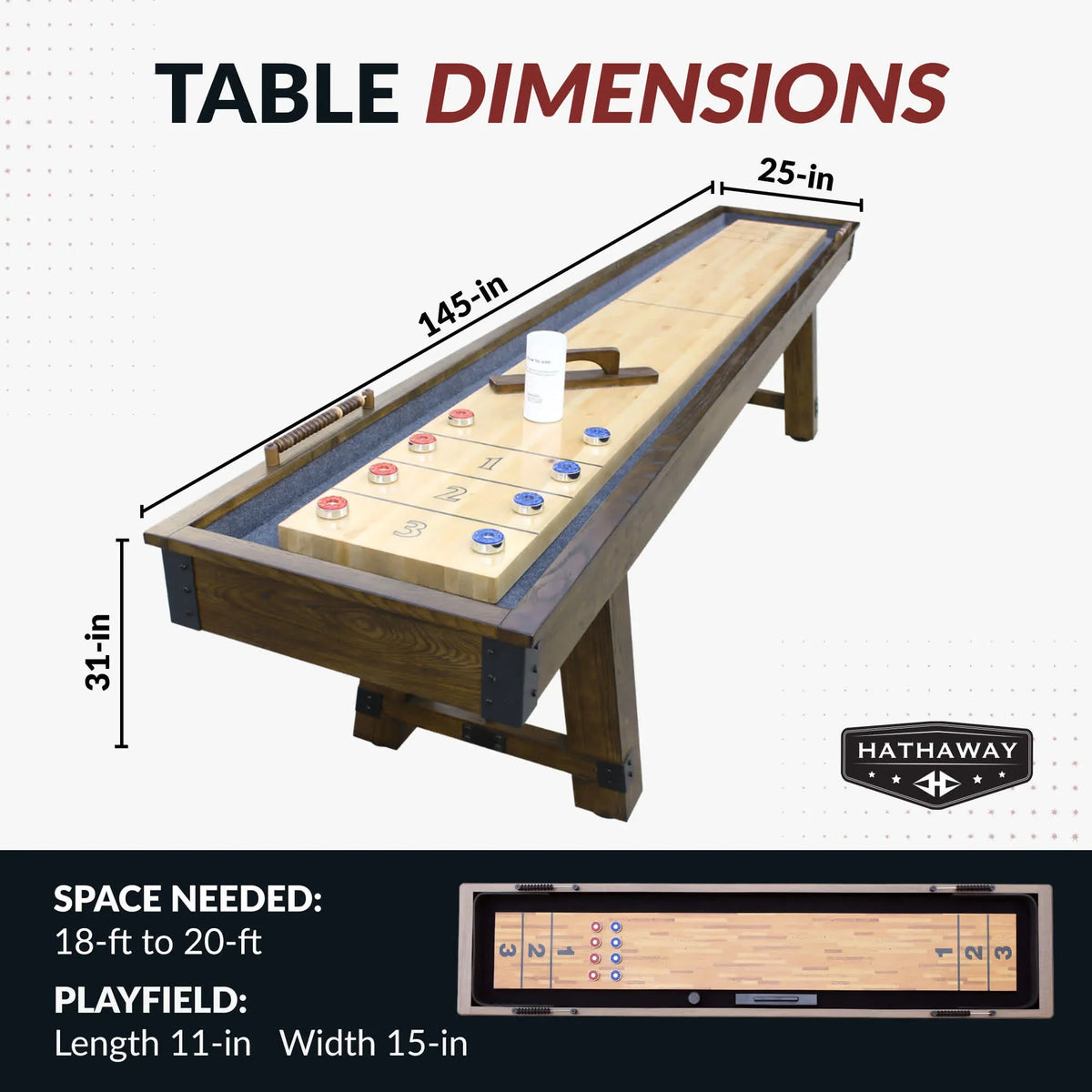 Hathaway Games Cheyenne Shuffleboard Table