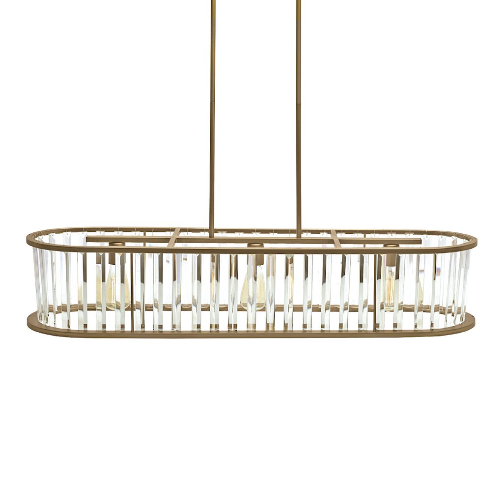 HJ Scott Vintage Brass with Glass Fringe Light