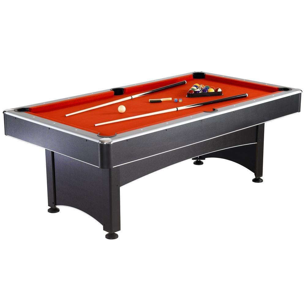 Hathaway Games Maverick 7-foot Pool and Table Tennis Multi Game with Red Felt and Blue Table Tennis Surface Cues Paddles and Balls