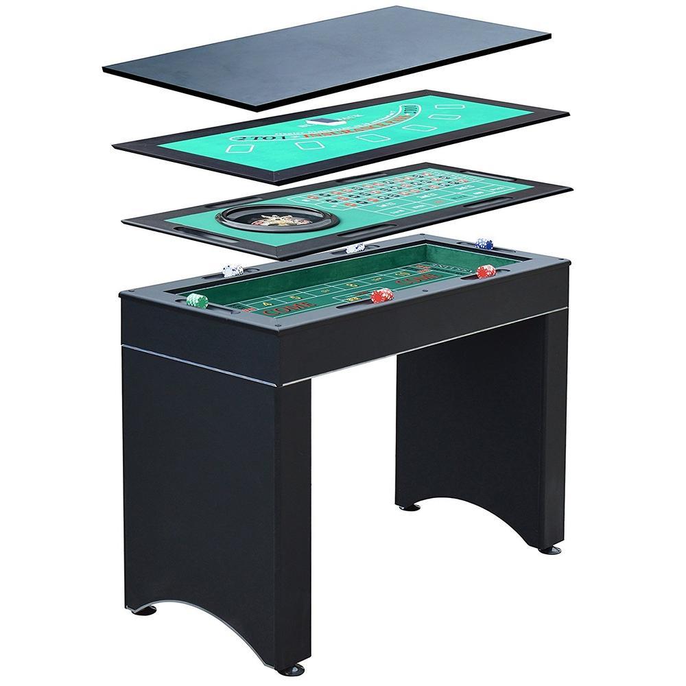 Hathaway Games Monte Carlo 4 in 1 Casino Game Table Blackjack Roulette Craps
