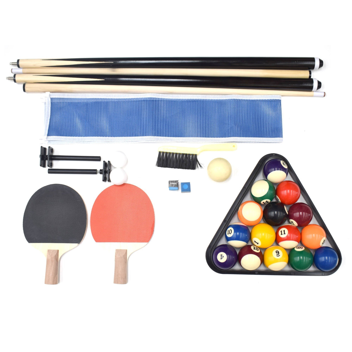 Hathaway Games Newport 7-ft Pool Table Combo Set with Benches in Rustic Grey