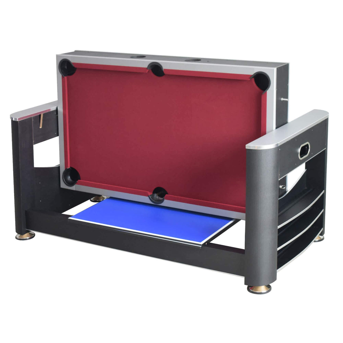 Hathaway Games Triple Threat 6ft Air Hockey 3-in-1 Rotating Multi-Game Table and Cabinet