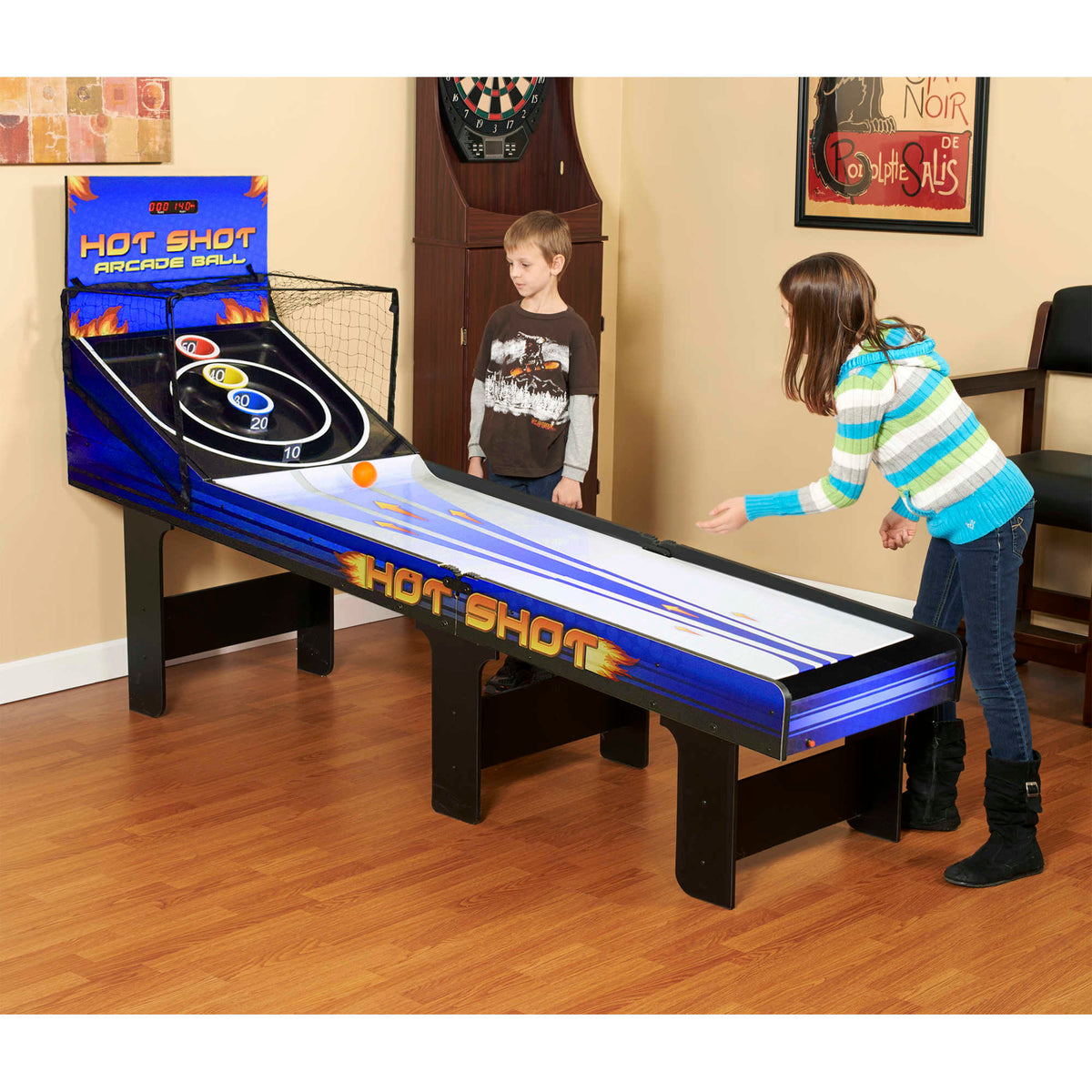 Hathaway Games Hot Shot 8-ft Roll Hop and Score Arcade Game Table