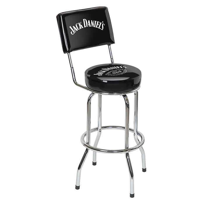 Jack Daniel's Steel Bar Stool with Backrest