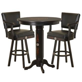 Jack Daniel's Wood Pub Table Backrest Barstool Set