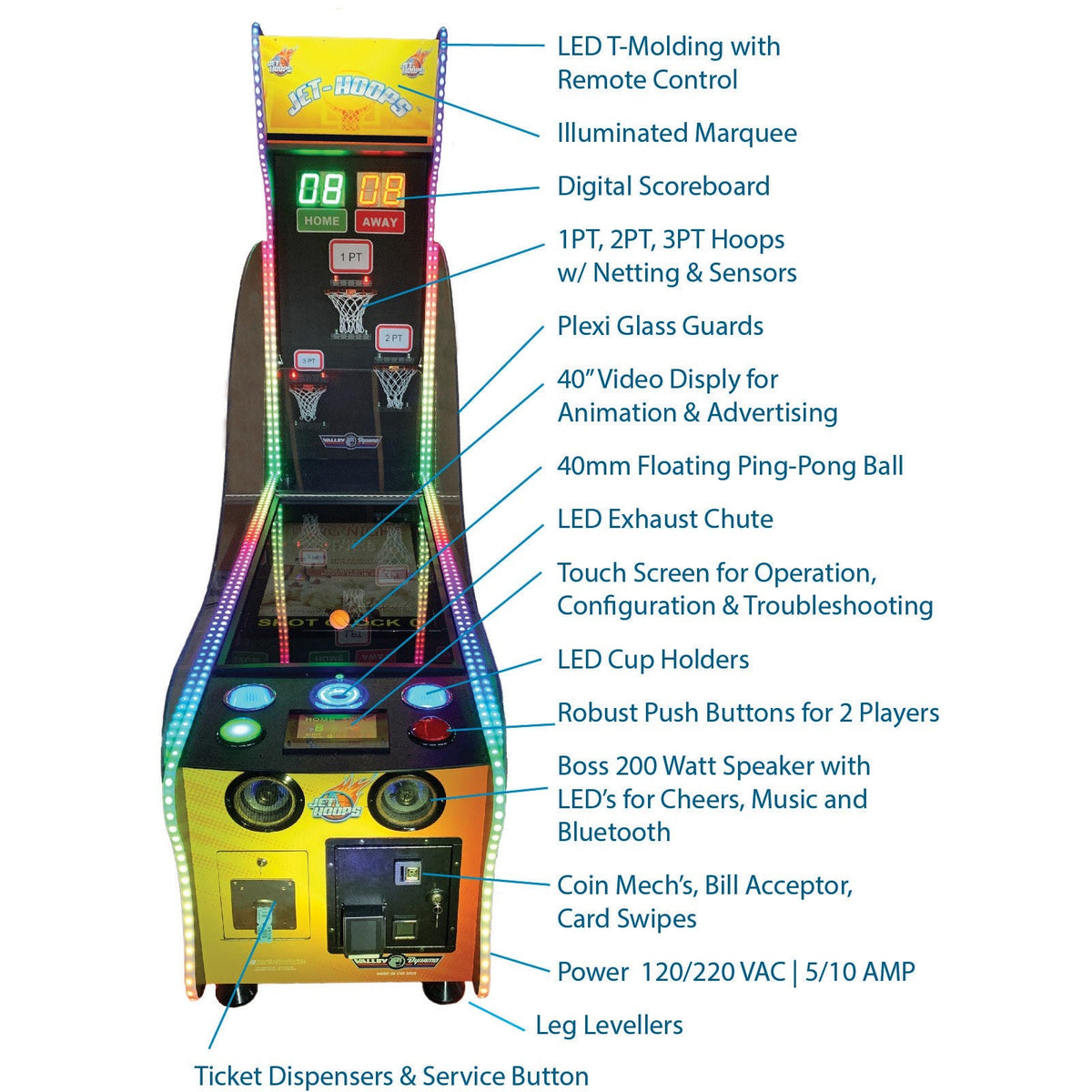 Valley-Dynamo Jet Hoops Arcade Game