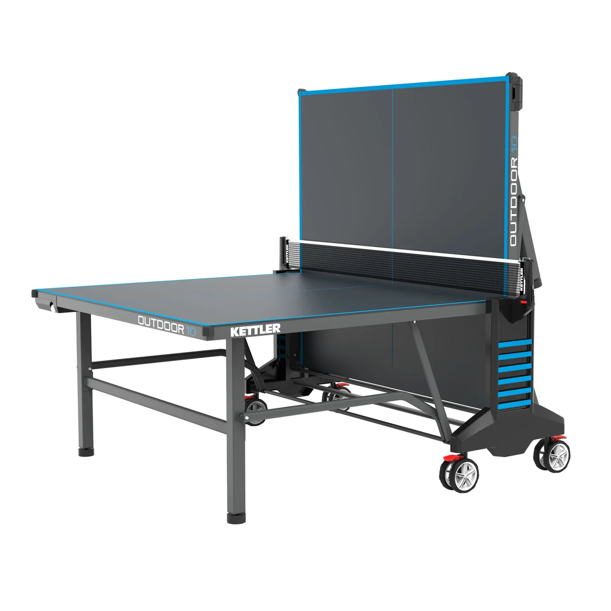 KETTLER Outdoor 10 Table Tennis Table 4-Player Bundle