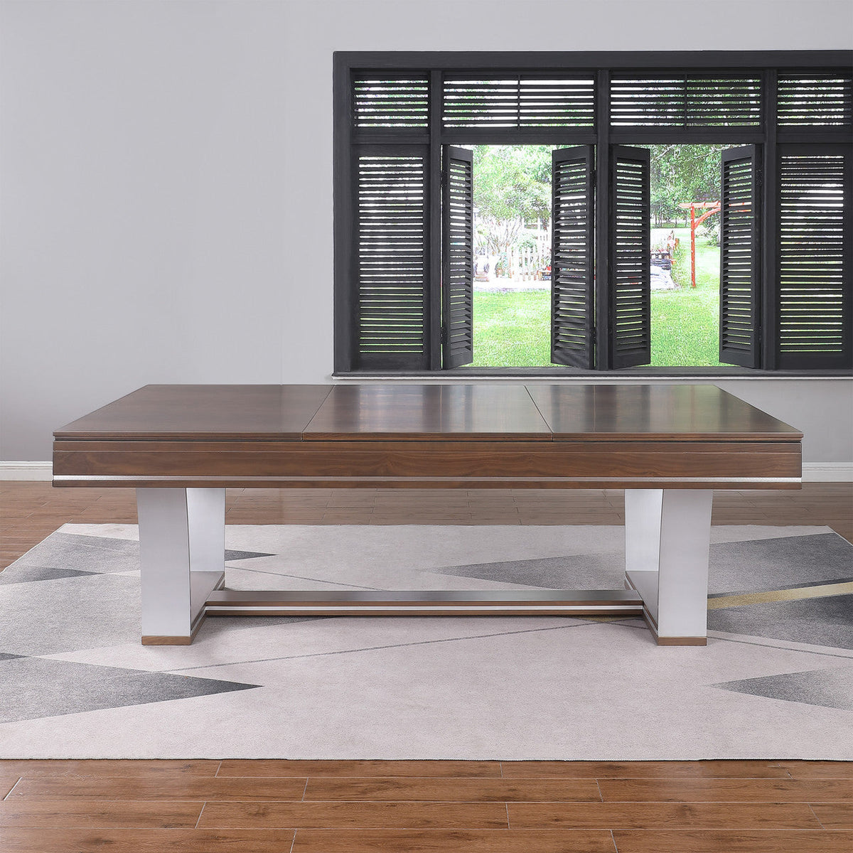 Playcraft Barcelona 8' Slate Pool Table in Walnut Gray on Silver Finish