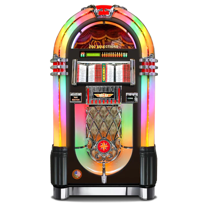 Rock-Ola Authentic Bubbler Vinyl 45 Jukebox in Satin Black Finish