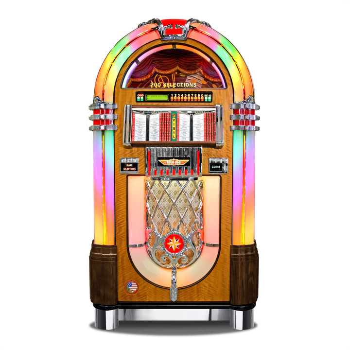 Rock-Ola Authentic Bubbler Vinyl 45 Jukebox in Walnut Finish