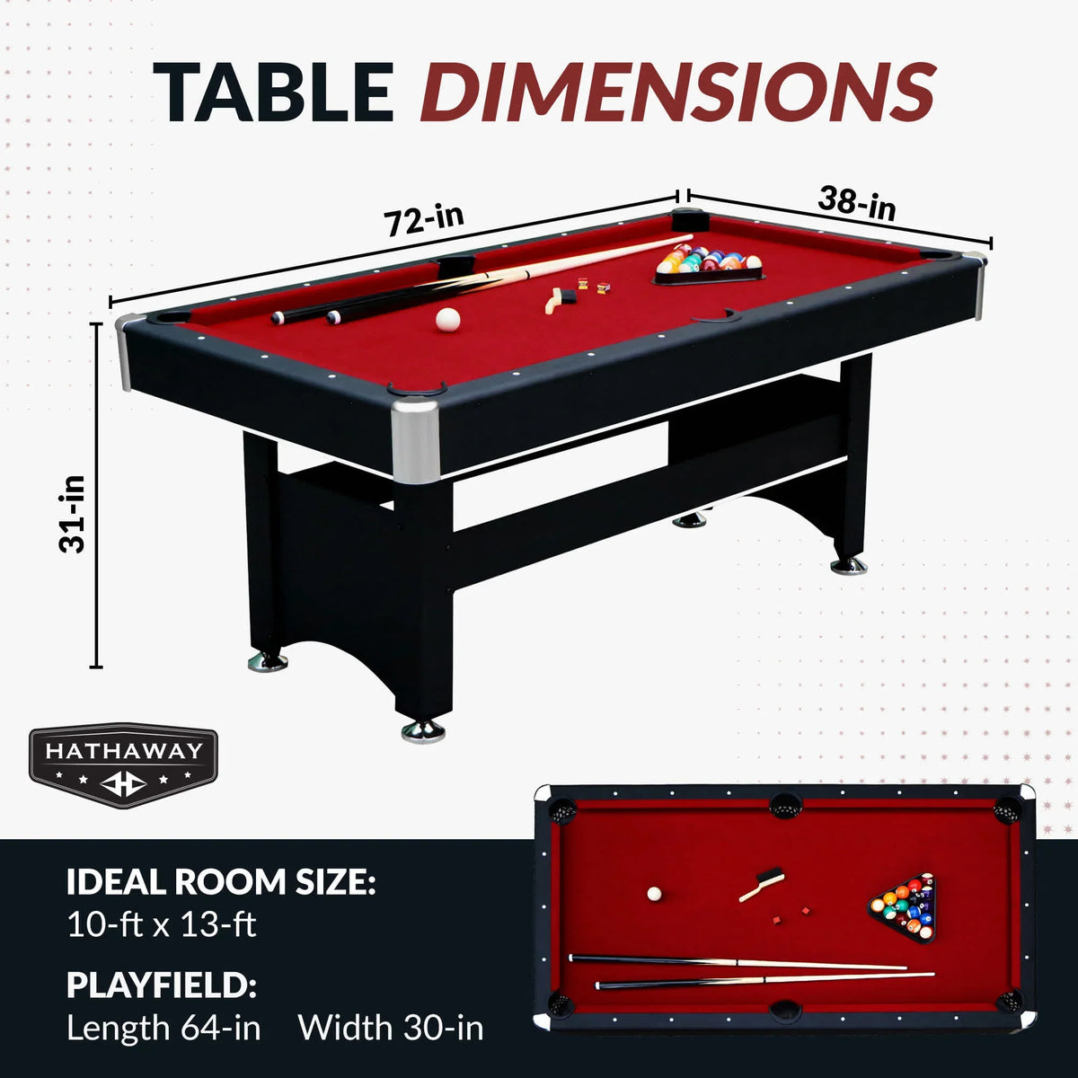 Spartan 6-ft Pool Table with Table Tennis Top