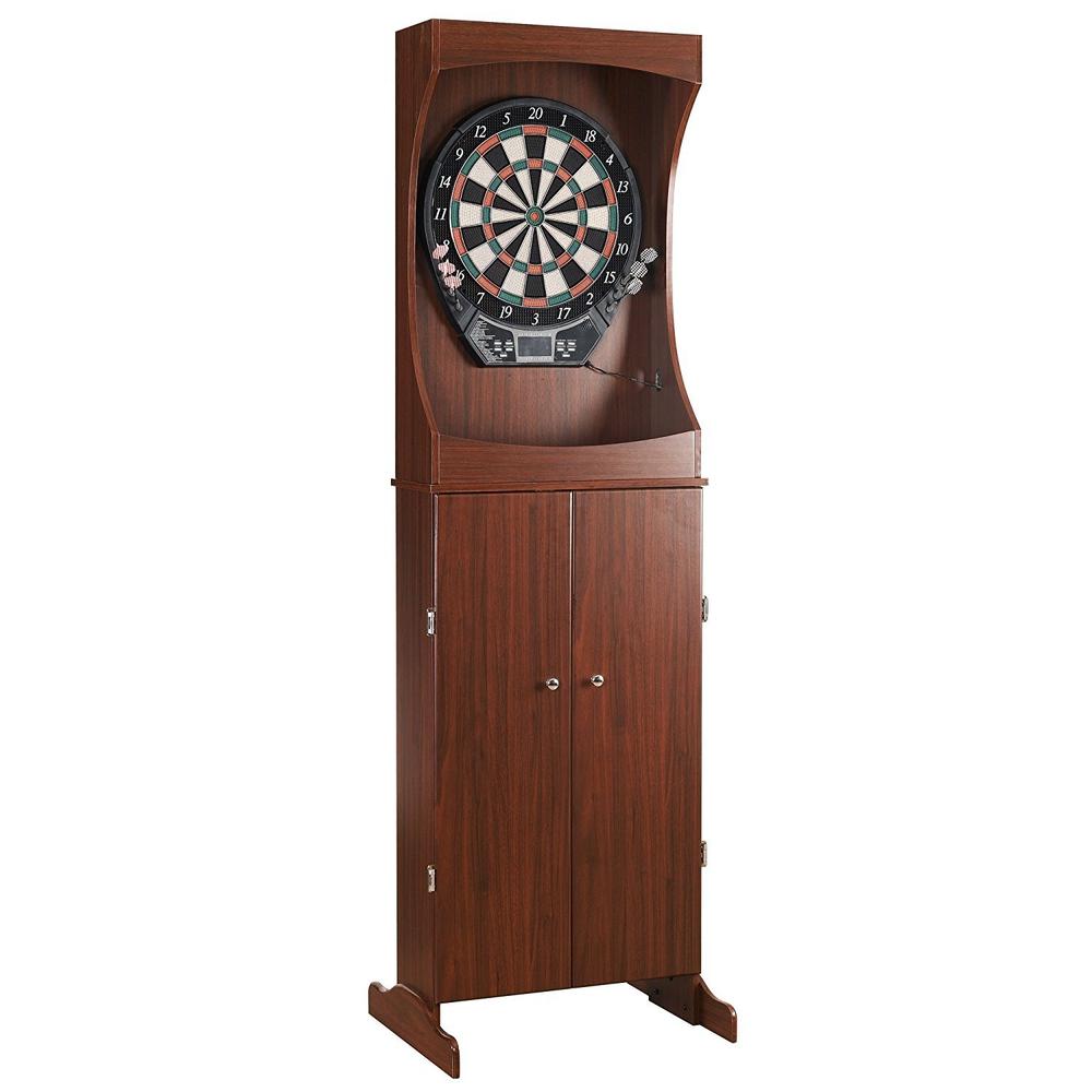 Hathaway Games Outlaw Free Standing Dartboard & Cabinet Set - Cherry Finish