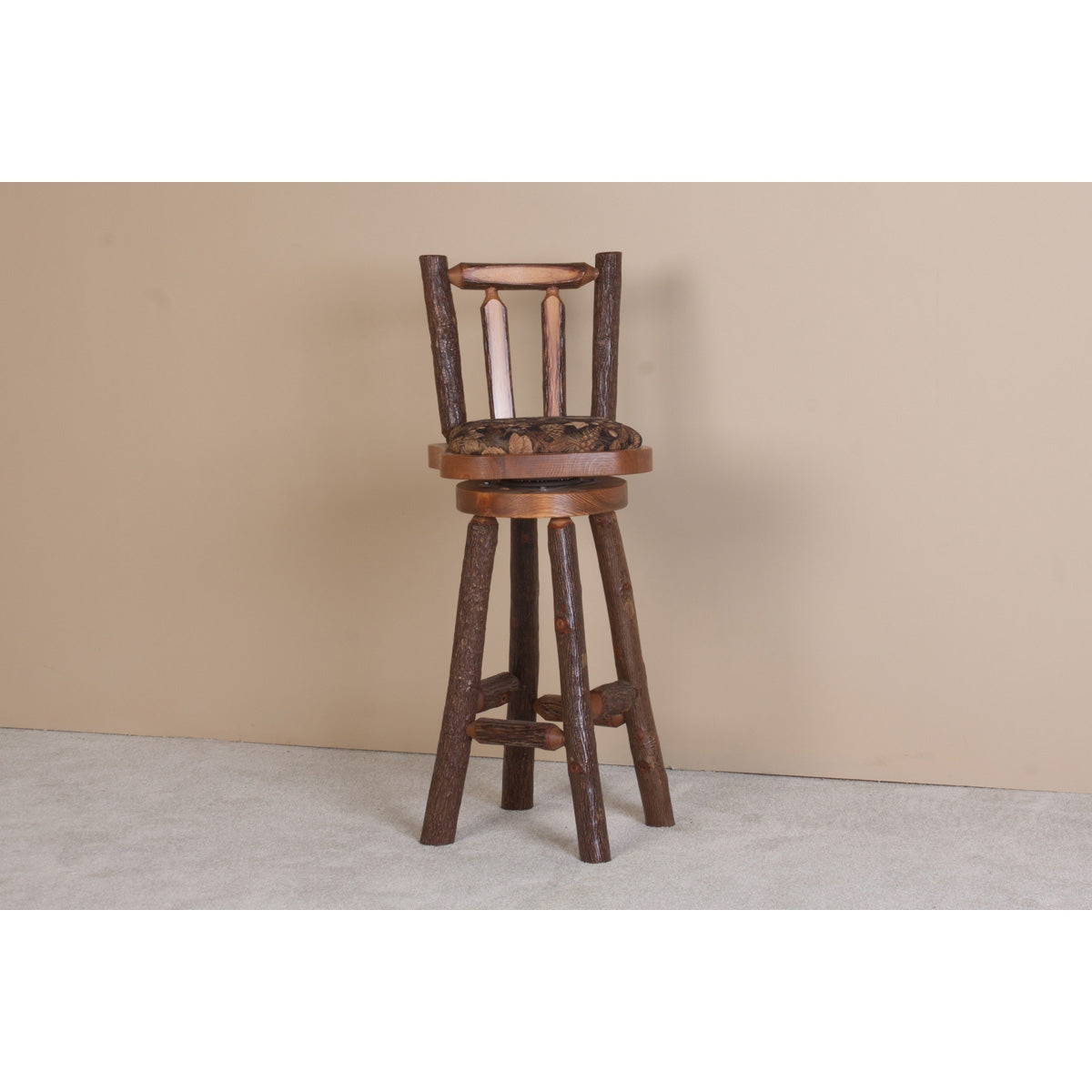 Viking Industries Sawtooth Hickory Upholstered Bar Stool